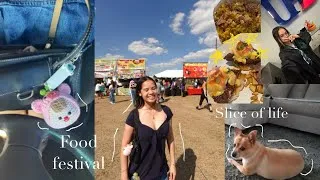 Thumbnail: Productive slice of life vlog👩🏻‍💻🙀🌝: hmart grocery run, studying, food fest