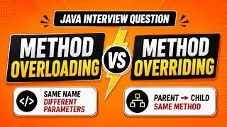Thumbnail: OOPs | Method Overloading vs Method Overriding in Java 🔥 | All Differences Explained with Examples