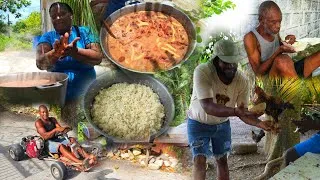 Thumbnail: This was more than just food we made our senior citizens smile || Cooking stew peas & rice with love