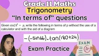 Thumbnail: Grade 11 Trigonometry "In terms of" questions - Exam Questions