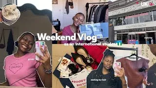 Thumbnail: A Realistic Weekend in My Life as an International Student in the UK | crocheting, hauls, new hair✨