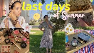 Thumbnail: summer vlog ☀️| آخر أيام الصيف قبل ميسالي 🥲🌺(korean food 🍱, grwm 💄, picnic 🧺 ,makeup..)