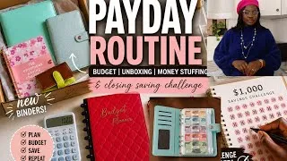 Thumbnail: My payday routine/budget with me/closing saving challenge/unboxing