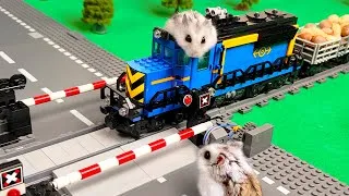 Thumbnail: Lego Train and railway crossing for hamster