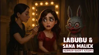 Thumbnail: Labubu and Sana Malick | Horror Short Film | Scary Videos | Animated Story #Horror #bedtime #shorts