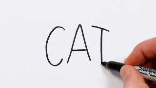 Thumbnail: How to Draw a Cat from the Word 🐱 Super Easy Step-by-Step Tutorial!