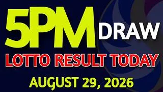 Thumbnail: Lotto Result Today 5pm draw August 29, 2026 PCSO