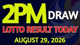 Thumbnail: 2pm Lotto Result Today August 29, 2026 Swertres Ez2 PCSO