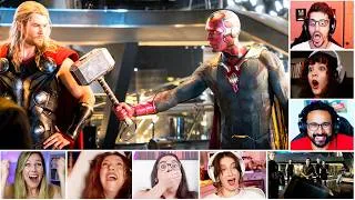 Thumbnail: Reactors Reaction To Vision Easily Lifting Thor's Hammer On Avengers Age of Ultron (2015) Reaction