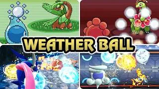 Thumbnail: Evolution of Weather Ball in Pokémon Games (2002 - 2026)