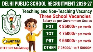 Thumbnail: Delhi Public School Recruitment 2026 #dpsvacancy #delhipublicschool #pgtjob #tgtjobs #prtjobs 
