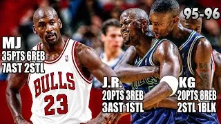 Thumbnail: Michael Jordan vs Kevin Garnett & J.R. Rider | 1996 Highlights 