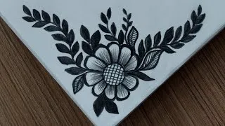 Thumbnail: Easy and Simple Border Design for Project | Easy corner Flower Drawing Tutorial For Beginners Simple