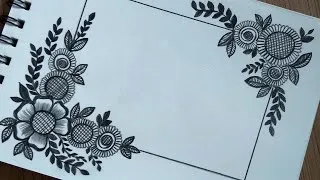 Thumbnail: Easy and Simple Border Design for Project | Easy corner Flower Drawing Tutorial For Beginners Simple