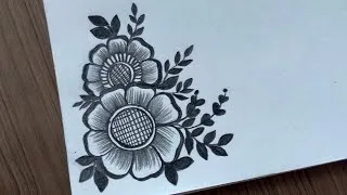 Thumbnail: Easy and Simple Border Design for Project | Easy corner Flower Drawing Tutorial For Beginners Simple