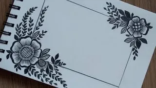 Thumbnail: Easy and Simple Border Design for Project | Easy corner Flower Drawing Tutorial For Beginners Simple