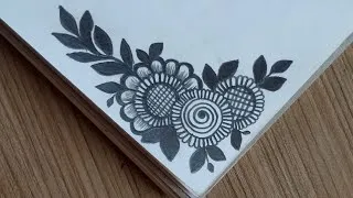 Thumbnail: Easy Boder Design for Project | Easy corner Drawing Tutorial For Beginners | Easy Flower Drawing 