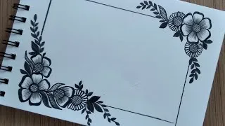 Thumbnail: Easy and Simple Border Design for Project | Easy corner Flower Drawing Tutorial For Beginners Simple