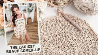 Thumbnail: Easy Crochet Circle Cover Up Pattern | Beginner Friendly Beach Cover Up | XS to 5X