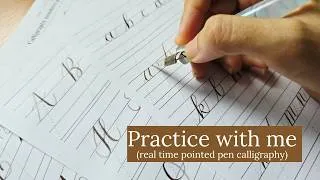 Thumbnail: Calligraphy A-Z letters and numbers pointed pen follow along | no talking, semi-ASMR, relaxing vlog