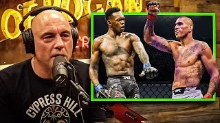 Thumbnail: Isreal adasanya in Joe rogans podcast on Isreal adasanya vs Alex pereira