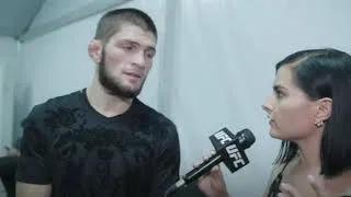 Thumbnail: Khabib's hilarious response to being asked if he's "Hot" by Megan Olivi