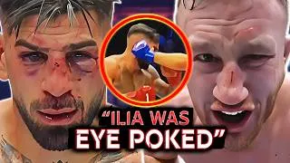Thumbnail: Justin Gaethje EYE POKE BLINDED Ilia Topuria! Did it DECIDE the FIGHT? My Reaction
