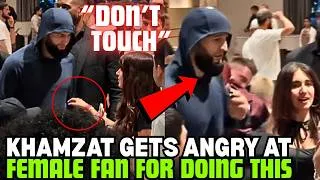 Thumbnail: Khamzat Chimaev Gets ANGRY At A Female Fan After She Grabbed Him