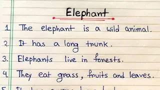 Thumbnail: Elephant essay writing in English easy | School essay writing on elephant idea | Elephant essay