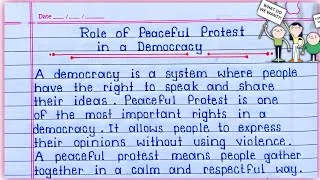 Thumbnail: Role of Peaceful Protest in a Democracy | Essay writing | MN Writes |