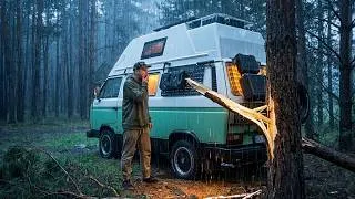 Thumbnail: Rainy Pine Forest & Abandoned Quarry | Bad Parking & Good Coffee | Sounds of Camping | ASMR