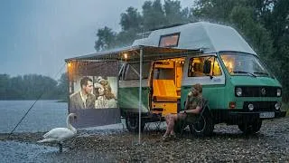 Thumbnail: Wild Lake & Old Camper | Outdoor Movie Night in the Rain | Sounds of Camping | ASMR