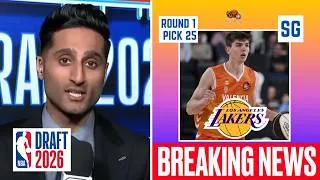 Thumbnail: BREAKING NEWS: Lakers select Sergio De Larrea with 25th overall pick in the 2026 | 2026 NBA Draft