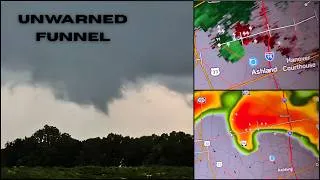 Thumbnail: Confirmed Funnel in Doswell Virginia - Chasing an Unwarned Tornadic Storm - 7/21/26