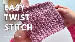 Thumbnail: How to Crochet The Easy Twist Stitch (just single crochet, double crochet, and front post doubles!)