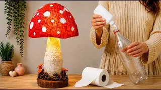 Thumbnail: You Won't Believe This Mushroom Lamp is Made from a Plastic Bottle! 🍄