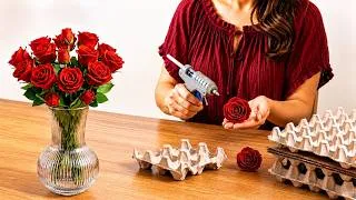 Thumbnail: You Won't Believe These Luxurious Roses Are Made From Egg Cartons! 🌹 | DIY Room Decor