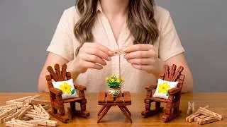 Thumbnail: Turn Clothespins into Aesthetic Rocking Chair Decor🪑 | Best Out of Waste Craft