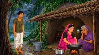 Thumbnail: तूफानी बारिश में गरीब परिवार का गुफा में घर |Hindi kahani | Hindi cartoon | Moral stories |new story