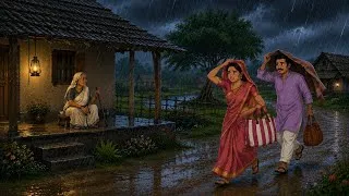 Thumbnail: बारिश में बुढ़ी के घर मेहमान | Hindi kahani | Hindi cartoon | Moral stories | cartoon story