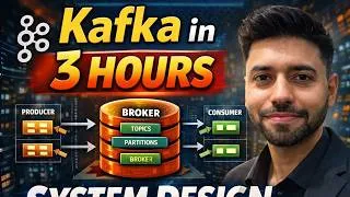 Thumbnail: Kafka in 3 Hours | System Design | Kafka vs Message Queue | Topic, Partition, Consumer Explained