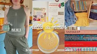 Thumbnail: SLOW SUMMER RESET ☀️setting intentions, wardrobe refresh & summer books (a Scottish Highland vlog)