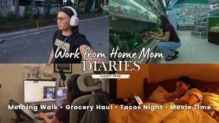 Thumbnail: WFH Monday, Morning Walk, Tacos Night, Movie Time | WFH Mom Diaries #SilentVlog #AestheticVlog