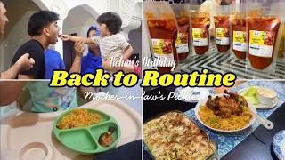 Thumbnail: Back to Routine | Mom's Pickle Business | Rehan turns 18 | Chicken Majboos, Focaccia Bread