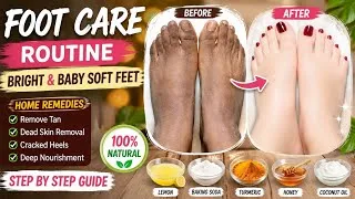 Thumbnail:  Foot Brightening Routine for, baby soft Feet 👣🌸*✨Baby Soft Feet in 7 Days✨||💖Home Remedies ✅