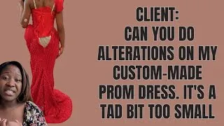 Thumbnail: Client's prom dress was too small and needed alterations 