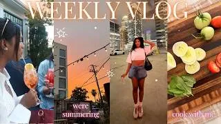 Thumbnail: WEEKLY VLOG ♡ (pasta night w friends, gardening, summer hair routine, love island thoughts!!+)