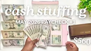 Thumbnail: CASH ENVELOPE STUFFING | MAY 2026 PAYCHECK #1 | Budget With Me | MONETS MONEY
