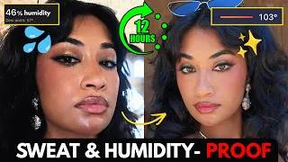 Thumbnail: Sweat & Humidity Proof Makeup Tutorial That Lasts 12+ Hours in 103° Heat (Brown Skin 🤎)