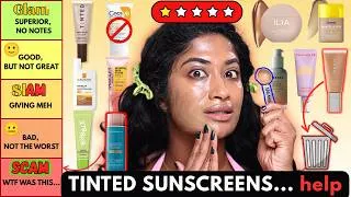 Thumbnail: I Tested & Ranked 13 VIRAL Tinted Sunscreens on Brown Skin (this was scary 😭)